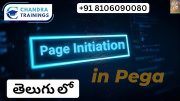 {తెలుగు} Page Initiation-Pega|| Regular batches ||Call/WApp+91 8106090080||Realtime#pega
