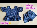 Cold Shoulder Baby Top With Shorts|Baby Top With shorts Cutting and Stitching|Baby Top|Baby Shorts