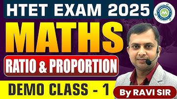 Tgt  Maths Demo class-1 || Ratio and Proportion By Ravi Sir Htet 2025 Exam ||