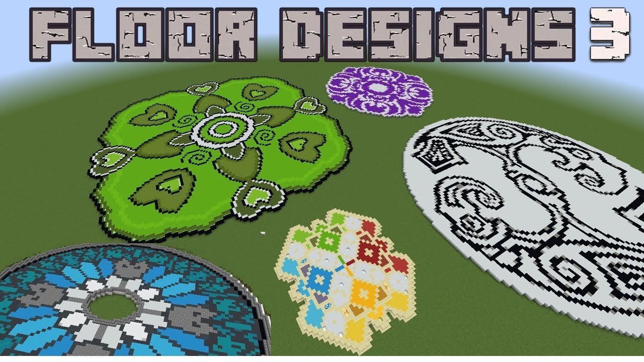 Minecraft 5 Giant Floor Designs Pt 3 Circular Floors Youtube