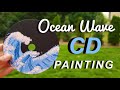 Acrylic Painting on a CD | Ocean Wave