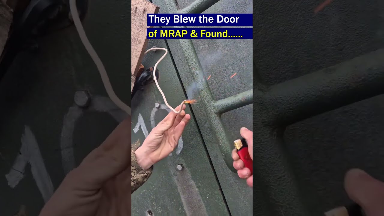 Russian Soldiers Blow The Door Of An Abandoned MRAP 