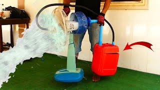 How to make air conditioner with Snow  at home using Plastic box  Bottle   Easy life hacks