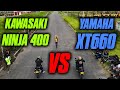 XT660 VS NINJA 400 Batalla a Muerte!! drag Race