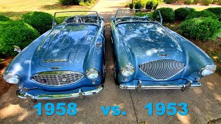 1958 Austin Healey 1006 vs 1953 100