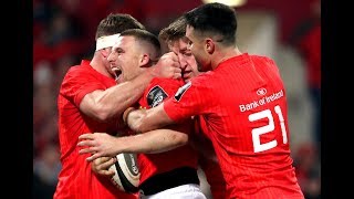 Andrew conway scores a wonder try for munster to defeat ulster in the
interpro derby at thomond park.