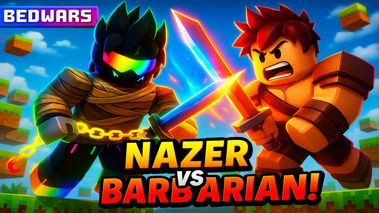 Bed wars gameplay, Nazar barbarian vs bed wars - YouTube