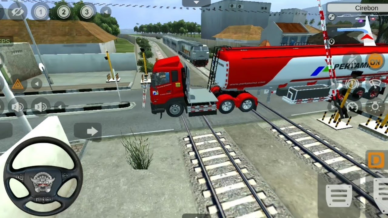 MOBIL TRUK PERTAMINA TERTABRAK KERETA API#TELOLET BASURI#TRUK OLENG#BUS SIMULATOR INDONESIA