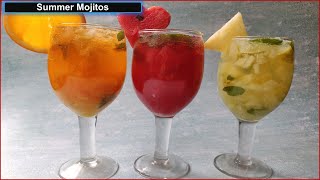 Summer Mojito , Easy summer Mojito Recipe , 3 recipes, Watermenlon,Pineapple, Orange, Summer drinks