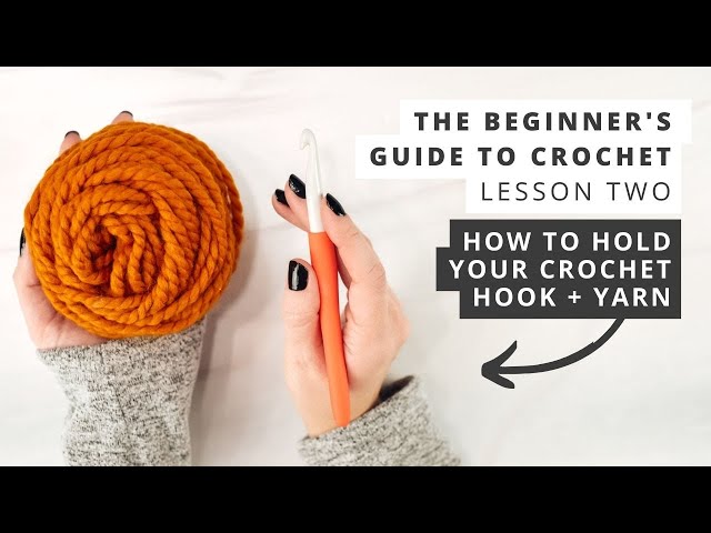 How to Hold a Crochet Hook and Yarn - The Beginner's Guide to Crochet -  Lesson Two 