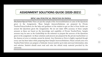 BPSC 104 Ignou Solved Assignment 2020-21