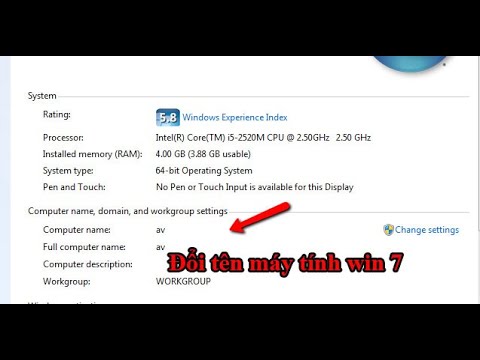 Video: Cách Thay đổi Tên Máy Tính Trong Windows 7