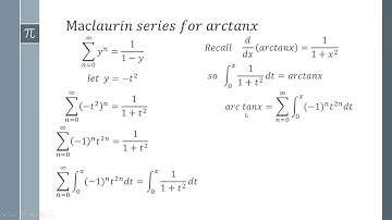 How to Find the Maclaurin Series of arctanx (i.e inverse tanx)