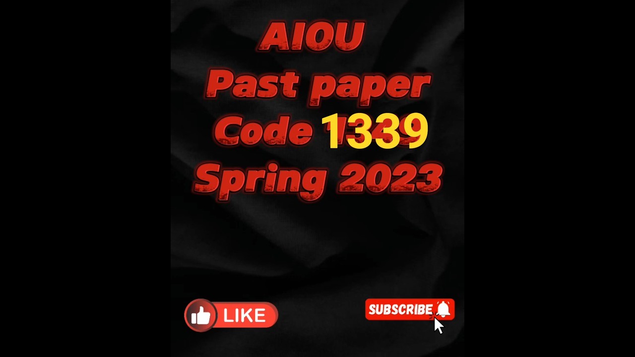 AIOU past paper spring 2023 code 1339