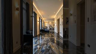 Luxury Living Room Transformation | Metallic Marble Epoxy Floor Makeover #Renovation