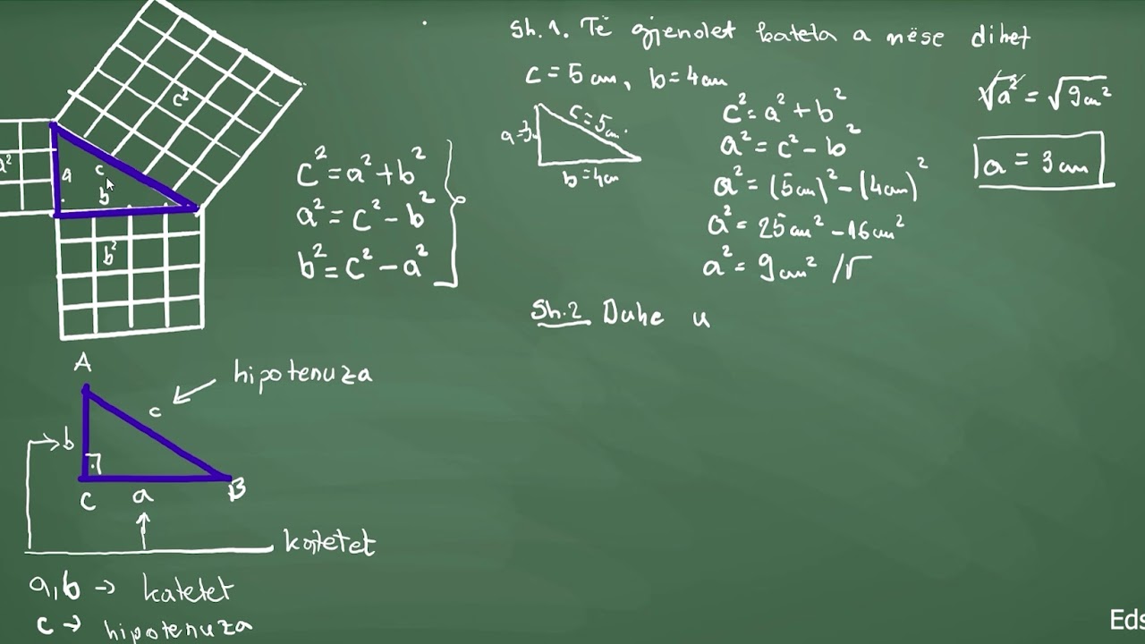 Matematike Klasa 7 Periudha 2 Teorema E Pitagores Youtube