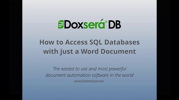 Accessing SQL easily with just a Word document