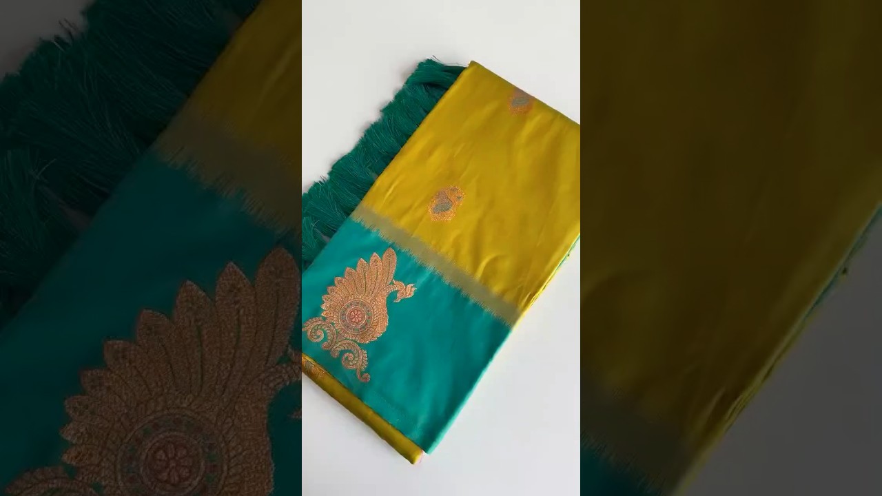 Dual Tone Unique Peacock Border Soft Silk Saree