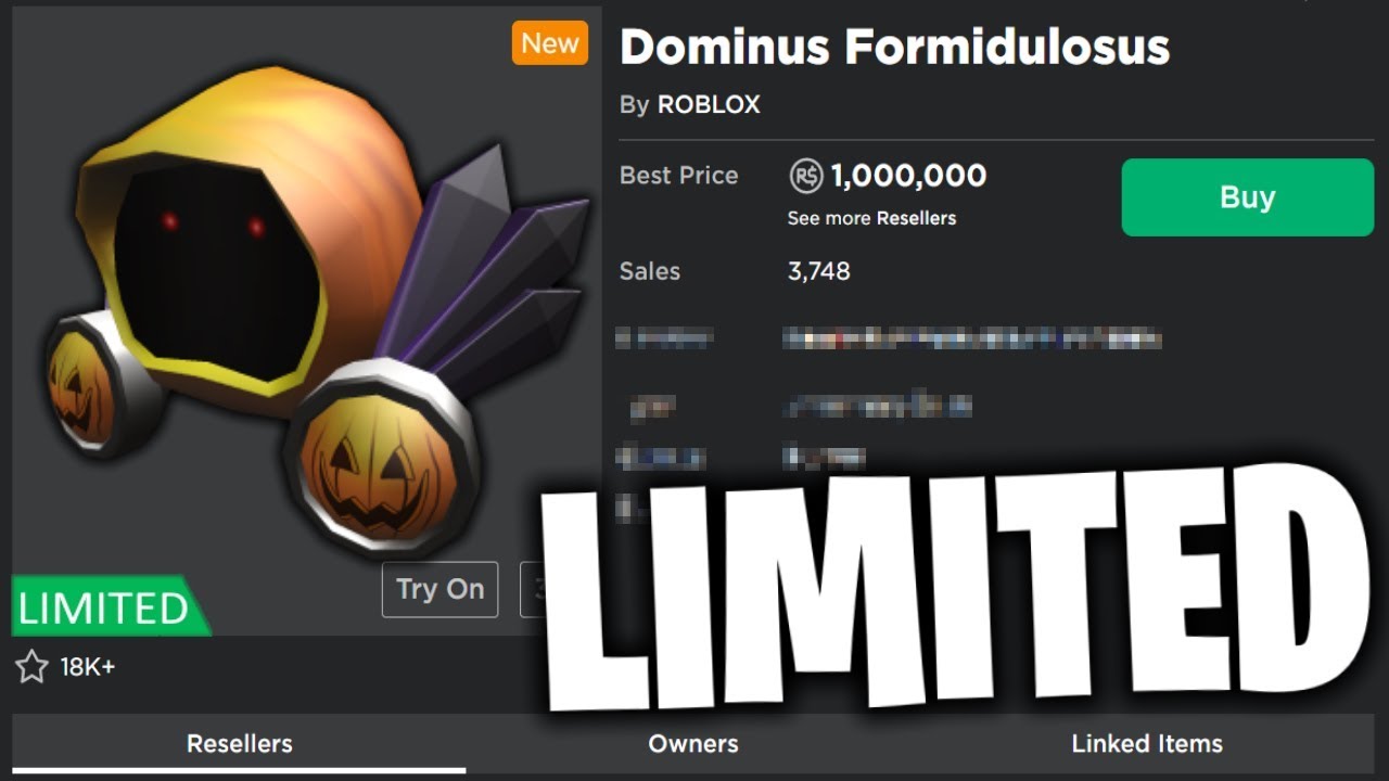 The Dominus Formidulosus Went Limited Roblox Halloween Dominus By Scrubrb Roblox - hit or miss roblox music id code rbxrocks