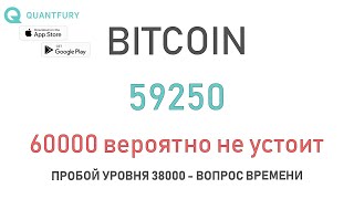 Биткоин вплотную подошел к 60000. Определяем потенциальный предел роста до коррекции.