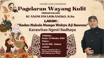 🔴LIVE WAYANG KULIT DALANG KI ANOM DWIJOKANGKO, S.Sn "WAHYU AJI BAWONO"