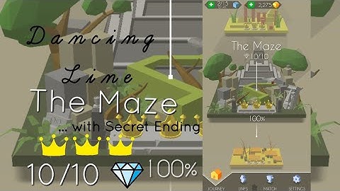 Dancing Line - Level 16 - The Maze (with Secret Ending) - 100%, All Gems, All Crowns ! ( Android )