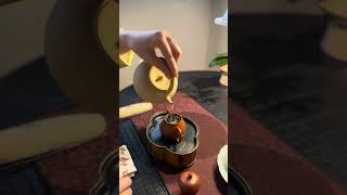 Tasting Rougui Tea In Tea House With Small Tea Sets