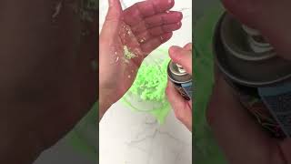 Putting Silly String in Slime 💦 #Shorts #Slime