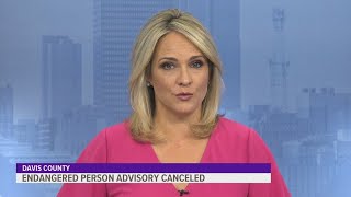 Davis County Sheriff's Office cancels Endangered Person Advisory after locating missing teen