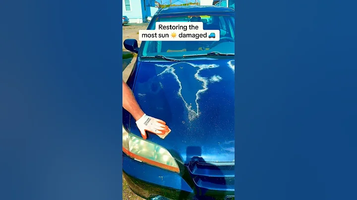 THE MOST SUN ☀️ DAMAGED HOOD - Watch this!! #detailingcars #clearcoat #youtubeshorts #cars #viral
