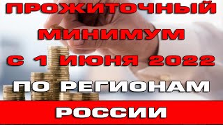 Прожиточный минимум с 1 июня 2022 по регионам России