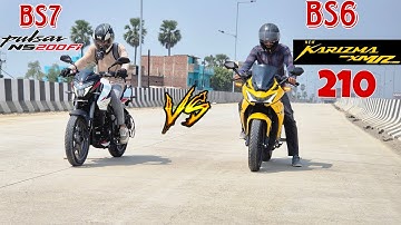 2024 Pulsar Ns200 Vs 2024 Karizma XMR 210 Drag Race 🔥