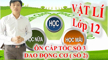 CẤP TỐC VẬT LÍ 12: DAO ĐỘNG CƠ BUỔI 2
