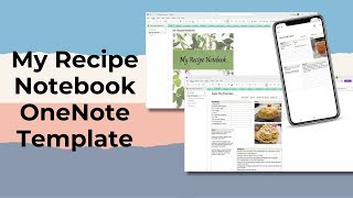 OneNote Cookbook Notebook Template: My Recipe Notebook