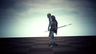 Knight spear attack combo animation screenshot 3