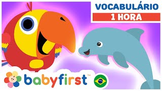 Aprenda Animais com Larry Surpresa Ovos | Vídeos Educativos para Crianças | 1 Hora |BabyFirst Brasil