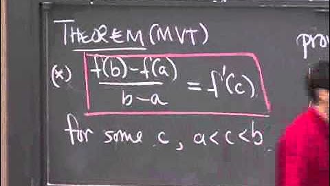 Lec 14, 18 01, Mean Value Theorem, Consequences
