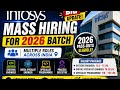 Finally Infosys Announced Mass Hiring 2026 Batch | Infosys Off Campus Mass Hiring