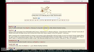 Searching for a Word in an Online Etymology Dictionary