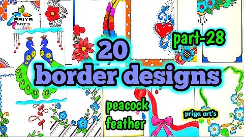 10 Easy front page design for school projects and idea note journals | 20 border designs | project