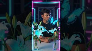 Turn the scene into a vibrant game show studio with pulsating neon lights, spin#ayesha #tayri t#reel