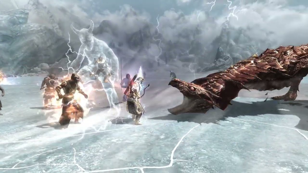 Skyrim Battles Bosses vs Dragonborn's Team YouTube