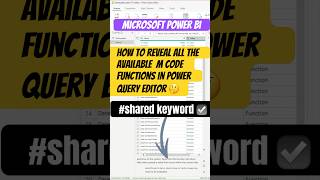 Power BI ➡️ The Magic of Power Query #shared keyword ➡️ How to List all M Code Functions ☑️