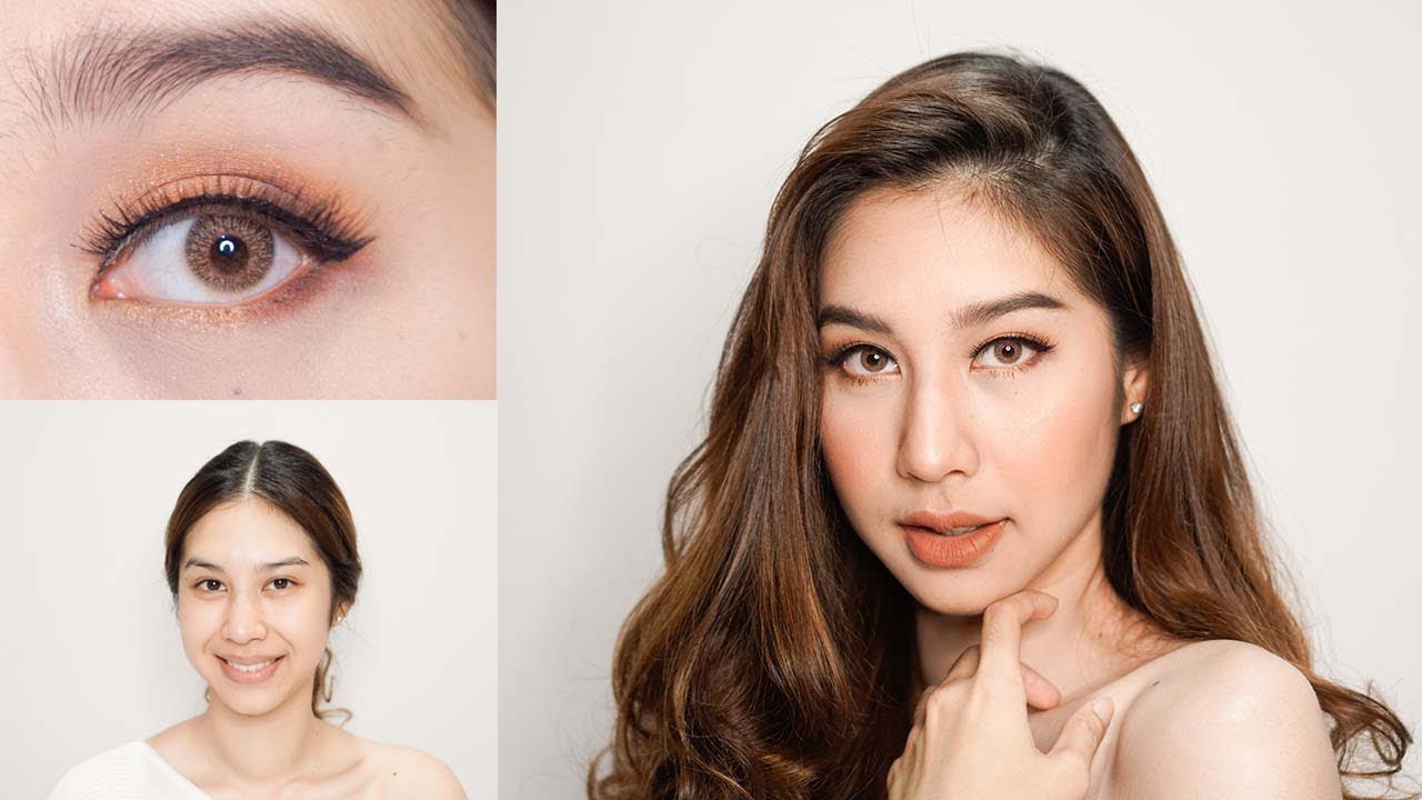 Howto : แต่งหน้าเรียบหรู ดูแพง โทนน้ำตาล-ส้มทอง ✨🍊
