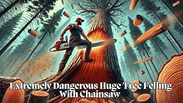 Extremely Dangerous Huge Tree Felling With Chainsaw | Incredible Lumberjack Cutting Skills