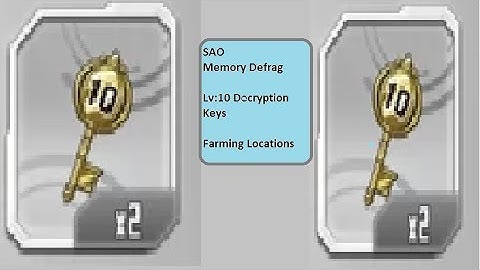 SAO Memory Defrag; Lv;10 Decryption Key Farming Location! (Instant 2 l,10keys
