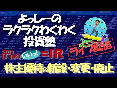 株主優待の新設・変更・廃止（2021/12/17開示情報） いいっ＝IR