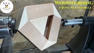 Woodturning A bowl in a triangle 🤔