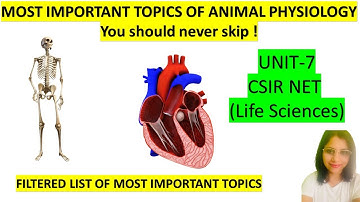 Unit 7 | Animal Physiology Unit के ऐसे Topics जिन्हें आपको कभी नहीं छोड़ना चाहिए | CSIR-NET Exam