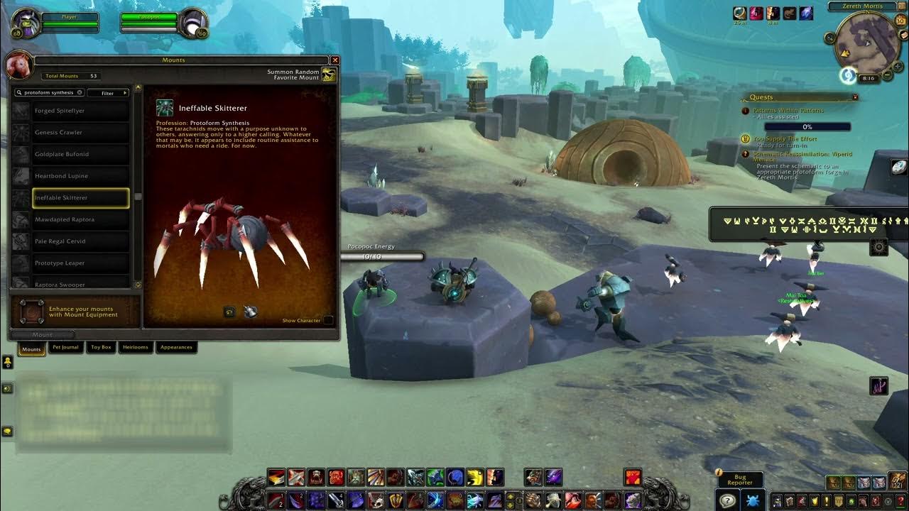 WoW Ineffable Skitterer - Mount Protoform Synthesis (Zereth Mortis